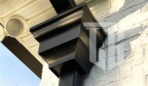 metal roof gutters scupper and collector box|rain collector box for gutter.